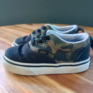 Vans Camo Era Shoes Toddler Unisex Kids Sz 5.5 Camoflague Black Lace Up Canvas